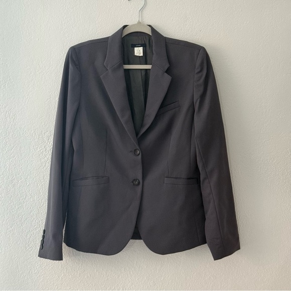 Vintage J Crew Wool Blend Charcoal Blazer Size 10 - Picture 2 of 12